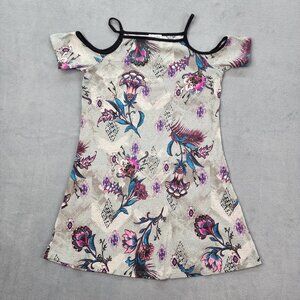 Love Fire Blouse Shirt Top Women's Size Small Multicolor Floral Cold Shoulders